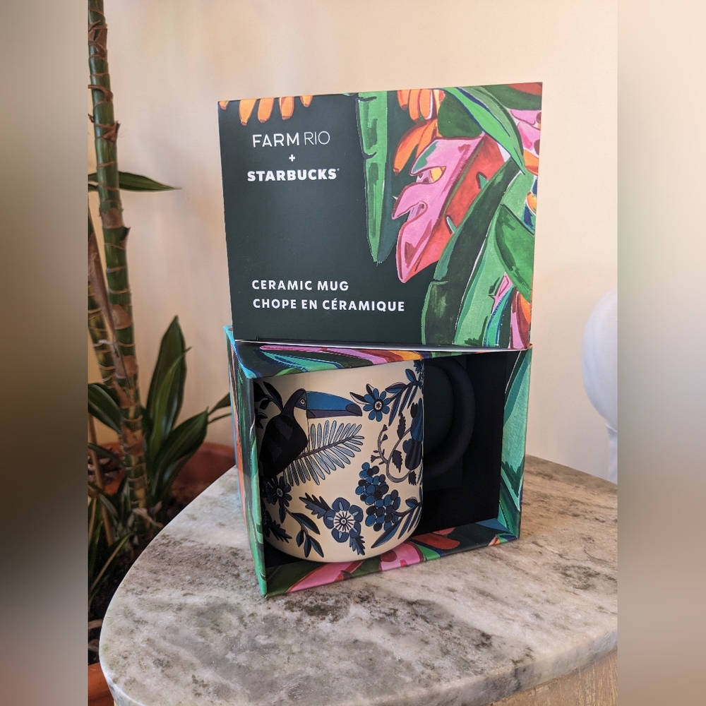 BNIB Starbucks x Farm Rio Ceramic Mug | Limited Edition Floral Bird Design